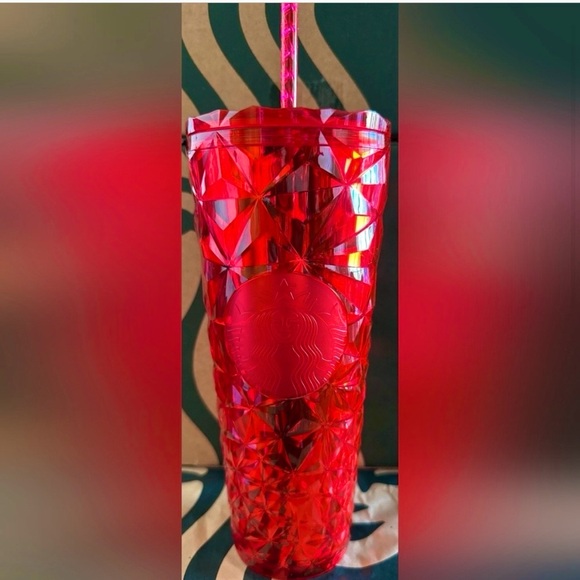 NEW- Starbucks Red Diamond Prism Crystal Venti 24oz Tumbler - Picture 1 of 8